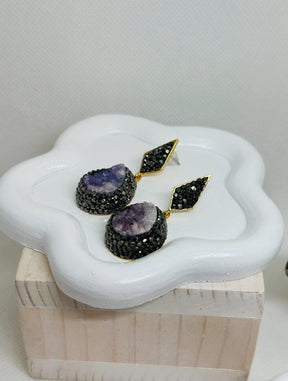 Diana Druzy Agate Set Earrings and Ring - Penelope Made This Inc.