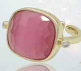 Eleni Crystal Ring | 18k Gold Plated | Adjustable - Penelope Made This Inc.