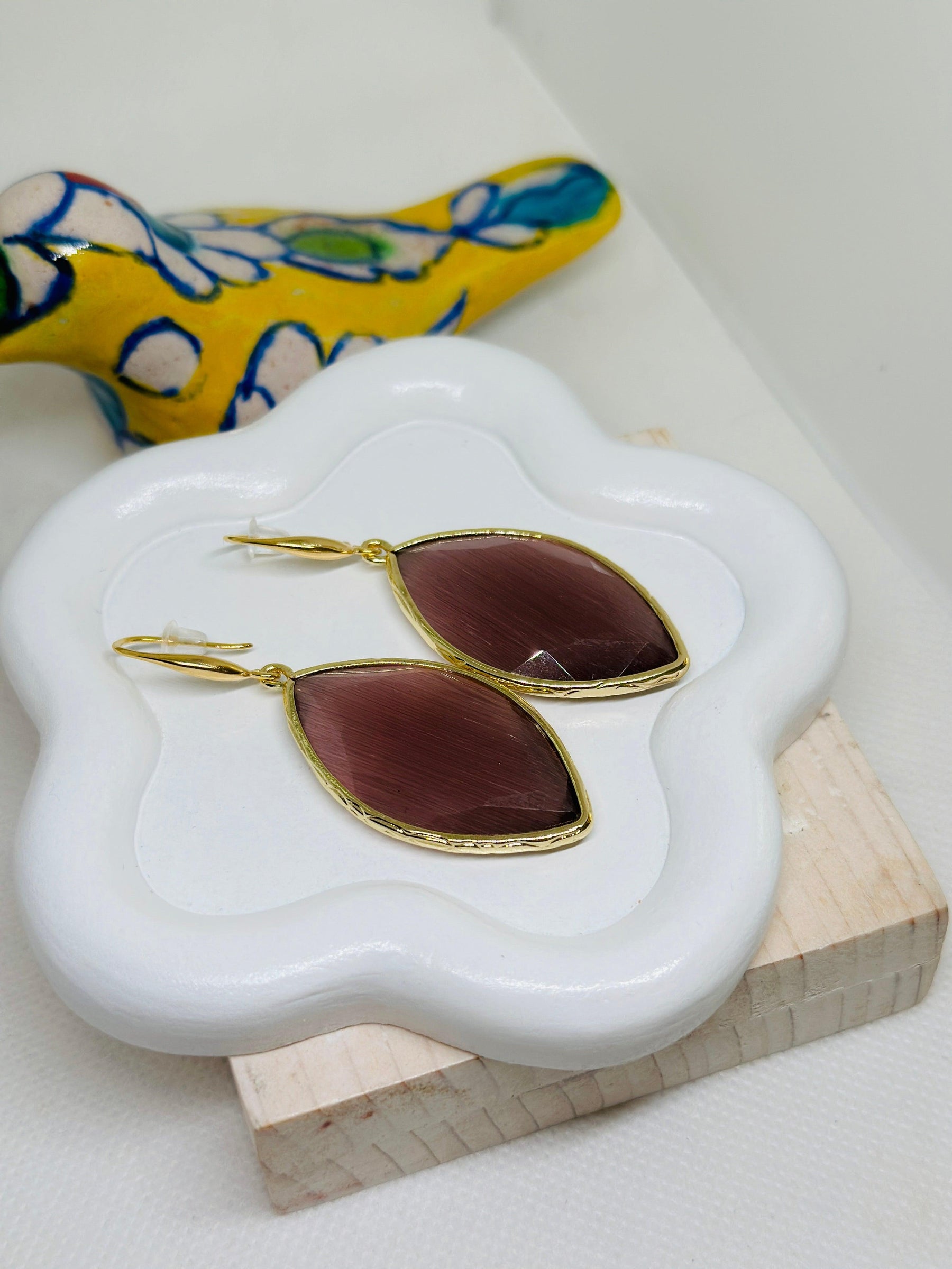 Hali Dangling Earrings | 18 K Gold Plated | Lavender - Penelope Made This 