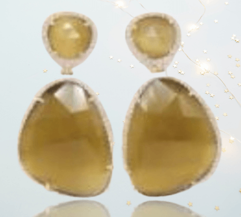 Helena Dangling Crystal Earrings | 18 K Gold Plated - Penelope Made This Inc.