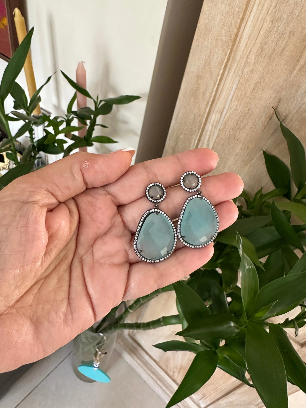 Helia GunMetal Crystal Earrings - Penelope Made This 