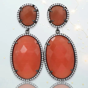 Hermione Gunmetal Dangling Crystal Earrings - Penelope Made This 