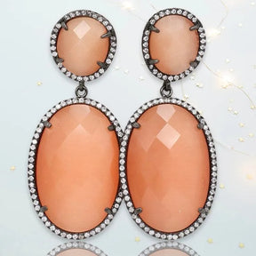Hermione Gunmetal Dangling Crystal Earrings - Penelope Made This 