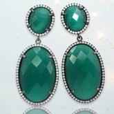 Hermione Gunmetal Dangling Crystal Earrings - Penelope Made This 