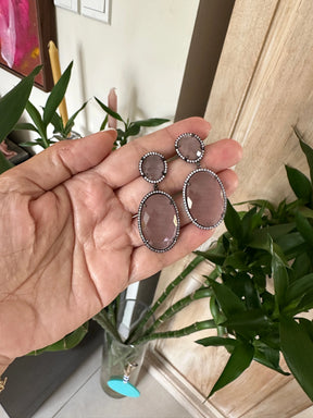 Hermione Gunmetal Dangling Crystal Earrings - Penelope Made This 