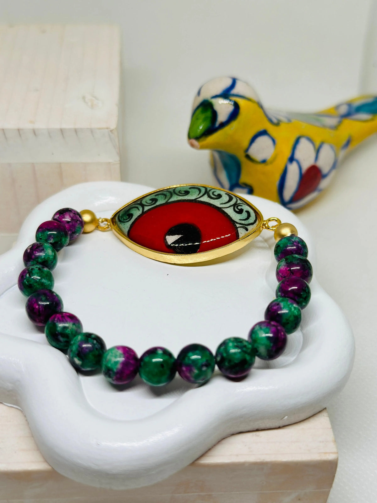 Iris Hand-Painted Ceramic Bracelet - Penelope Made This 