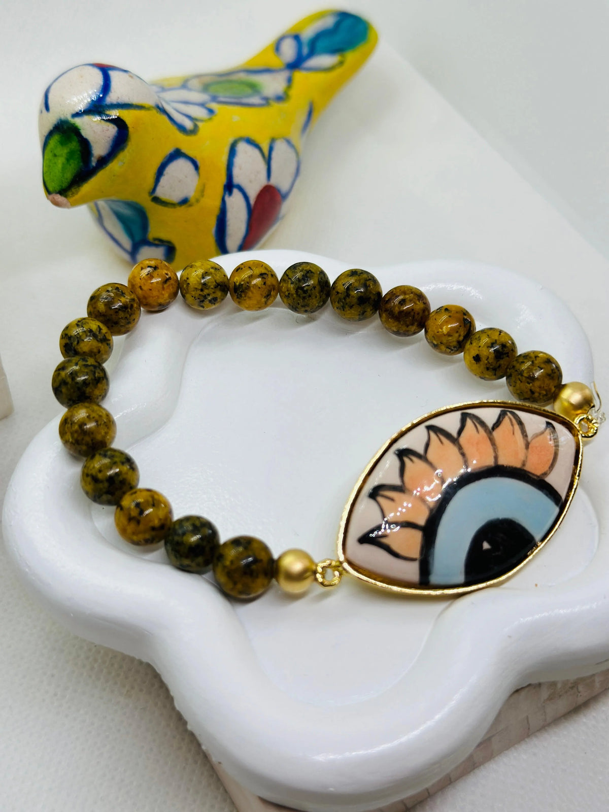 Iris Hand-Painted Ceramic Bracelet - Penelope Made This 