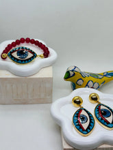 Iris Hand-Painted Ceramic Earring and Necklace Set - Penelope Made This 