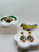 Iris Hand-Painted Ceramic Earring and Necklace Set - Penelope Made This 