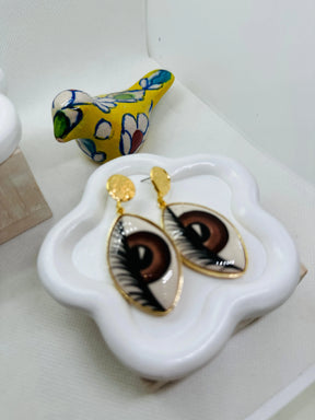 Iris Hand-Painted Ceramic Earrings - Penelope Made This 