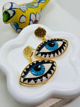 Iris Hand-Painted Ceramic Earrings - Penelope Made This 