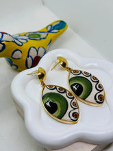 Iris Hand-Painted Ceramic Earrings - Penelope Made This 