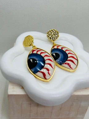 Iris Hand-Painted Ceramic Earrings - Penelope Made This 