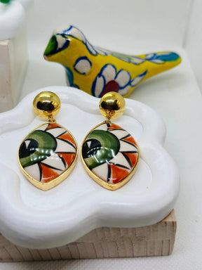 Iris Hand-Painted Ceramic Earrings - Penelope Made This 