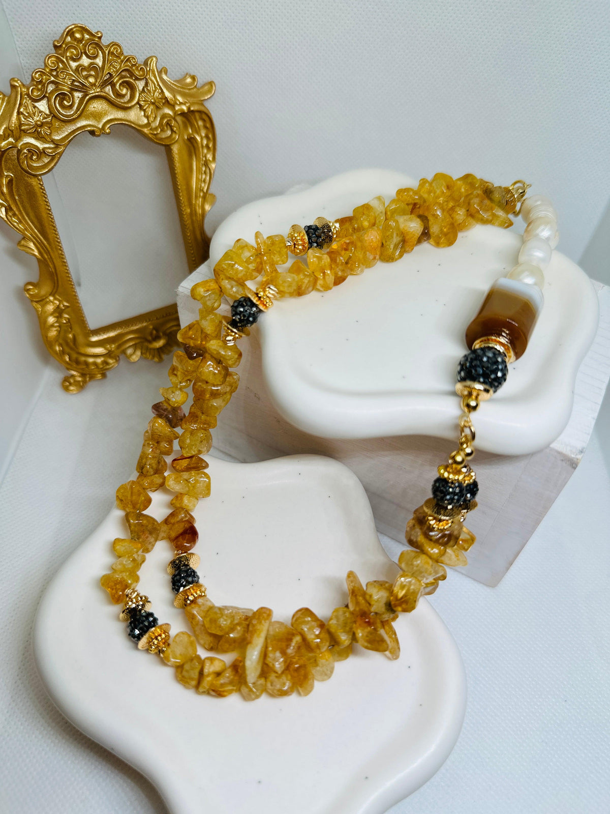 Joelle Amber Gemstones Necklace - Penelope Made This 