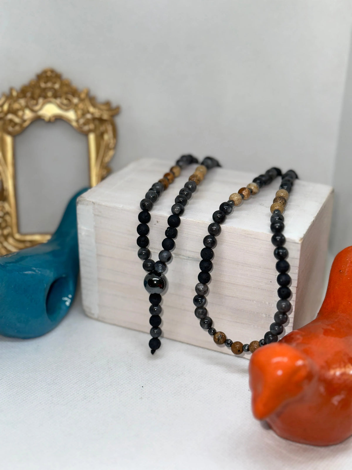 Mathias Gunpowder Beaded Long Necklace - Penelope Made This 