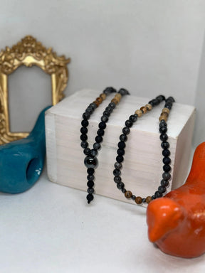 Mathias Gunpowder Beaded Long Necklace - Penelope Made This 